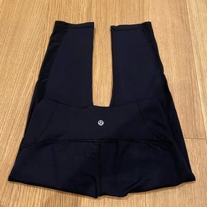 Lululemon Athletica Black Cropped Leggings with Mesh Sides